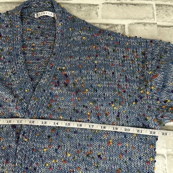 Blakeley women’s multicolored confetti open front knit sweater. Two pockets. EUC - Picture 8 of 12